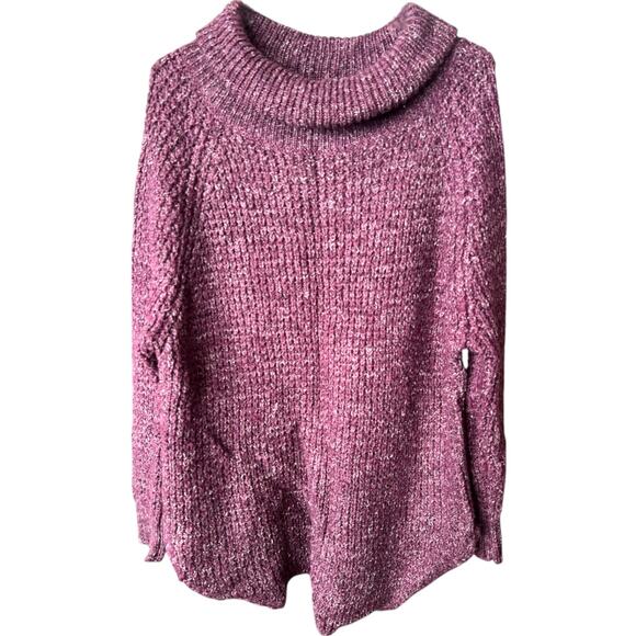 Free People Purple Turtleneck Pullover Knit Sweater, S - Picture 1 of 10